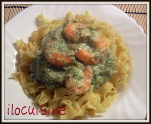 pâte crevettes brocolis