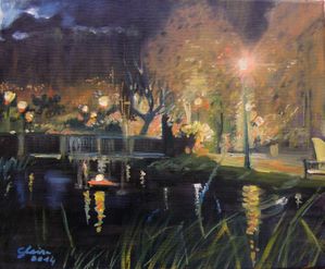 Ballade nocturne Acry et huile 38X46