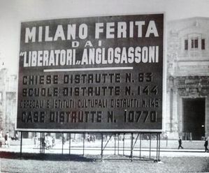 1944 gennaio Milano tabellone dati bombardamenti