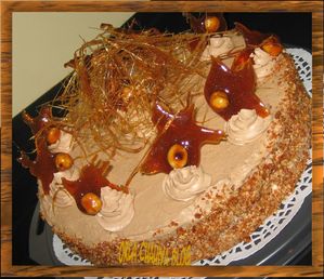 caramel et noisettes gâteau