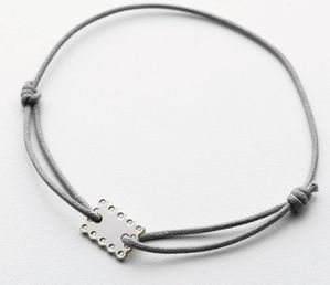 bracelet mini biscuit argent gris