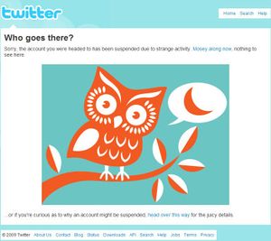 Image écran d'une page Twitter