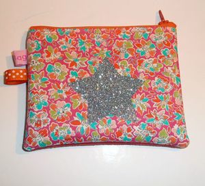 porte monnaie orangé rose turquoise