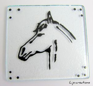 dessous de verre cheval en fusing ljs-créations 2011