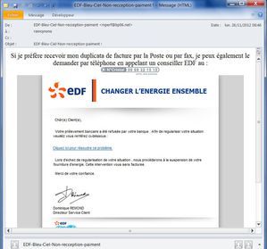 mail phishing EDF complet