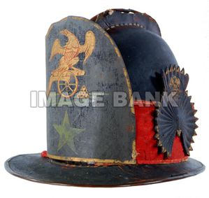 American Militia Artillery Mans Cap With Painted Frontplate