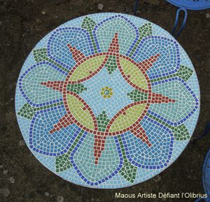 Mandala fleur de lotus en mosaique