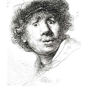 REMBRANDT, Autoportrait, Rembrandt aux yeux hagards, 1630