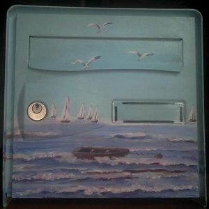 Boite aux lettres marine 2 - Claire Frelon artiste peintre à Etel Morbihan France - Décoration