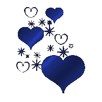 coeur bleus étoilés