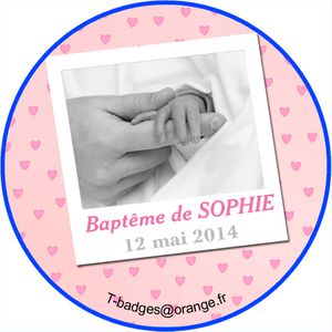 BADGE 56 BAPTEME FILLE