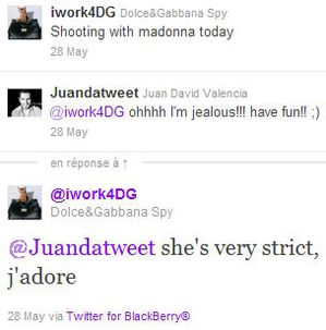 Dolce&Gabbana Spy: ''Shooting with Madonna today''