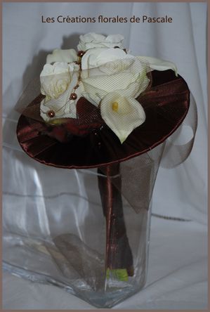 Bouquet de mariée Ivoire et Chocolat 90