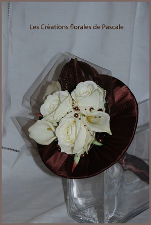 Bouquet mariée ivoire et chocolat 84