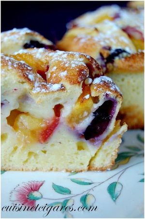 Petits Moelleux Ricotta Nectarines Myrtilles Fleurs 1