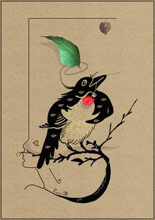 oiseau, humour et poésie, valentin,nature,femme,mère