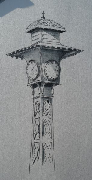 Horloge encrée ombrée