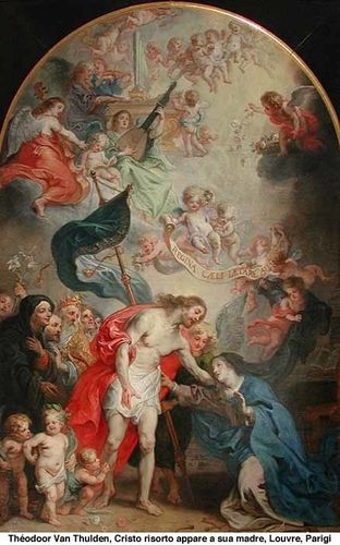 Jésus Ressuscité apparaît à la Vierge Marie.