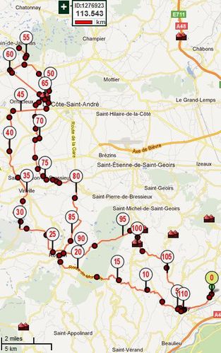 Carte Cote St André 14 10 2011