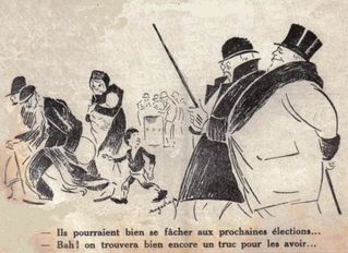 Caricature bourgeois et canne - les élections