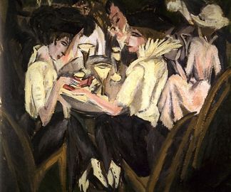 152 MONDAINE Kirchner 1914 A la terrasse du cafe Brücke Mu