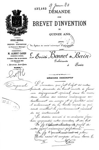 brevet bonnet & bain 1 1880 9 juin