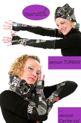 turban noir 2 en 1