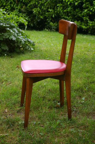 chaises cuisine rouge vintage 3