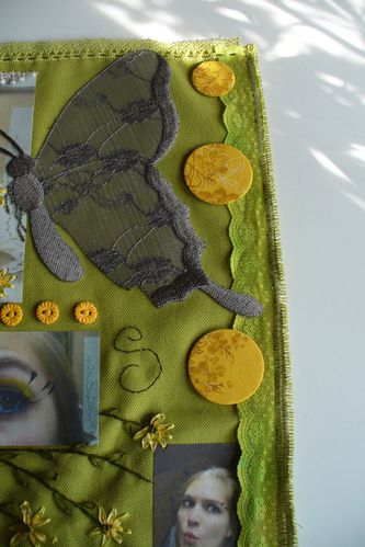 scrap textile brodé page 30x30