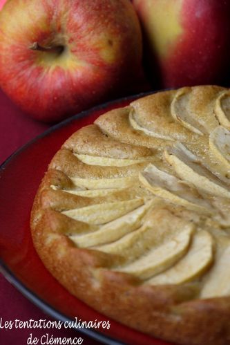 gâteau façon tarte pomme vanille rhum2