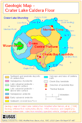map geology crater lake floor