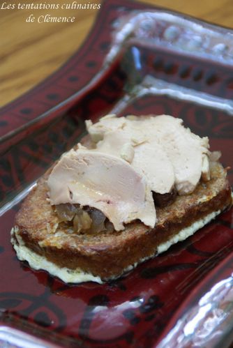 pain d'épices façon pain perdu foie gras et compotée d'o