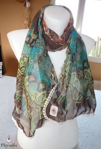 foulard vert marron