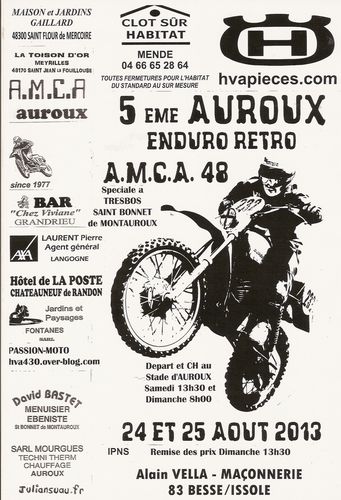 Affiche officielle 5 éme AUROUX ENDURO RETRO