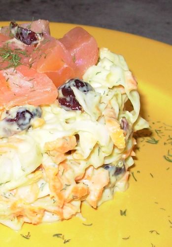 Coleslaw cranberries, saumon3