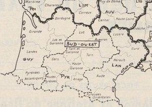 Carte des interrégions 1971