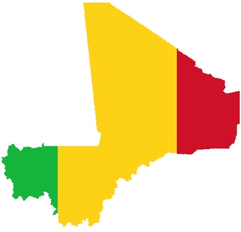 Flag-map of Mali