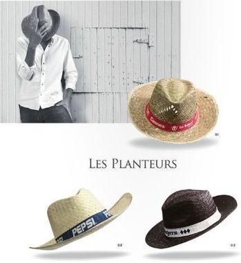 chapeau de paille planteur publicitaire