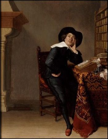 homme assis a son bureau pays-bas 17e siècle