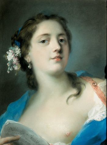 Rosalba Carriera Faustina Bordoni avec une partition