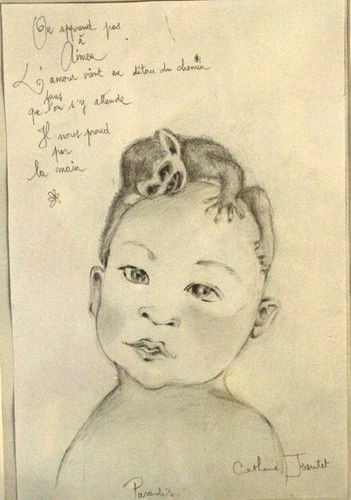 catherine jeantetl'enfant et le petit singe portrait atelie