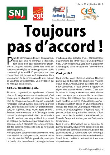 Communiqué intersyndical 200913