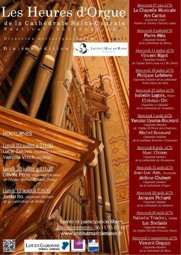 les heures d'orgue cathédrale saint caprais agen affiche 2012 heures d'orgue