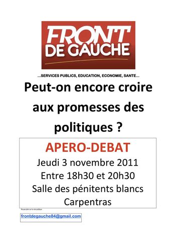 AFFICHE apéro débat Carpentras 3 novembre 2011 sb