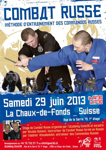 affiche A3 stage combat russe la chaux de fonds 29 juin 201