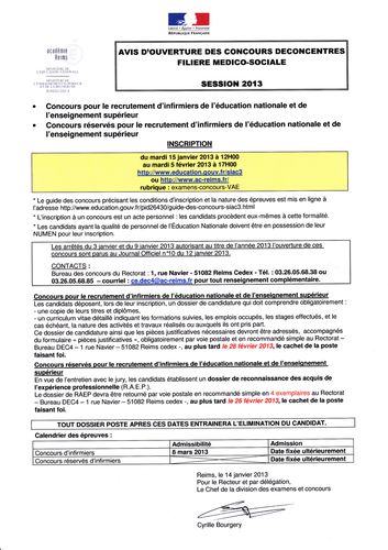 CONCOURS ET CONCOURS RESERVES INFIRMIERS