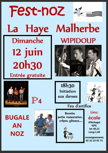 Fest-noz dimanche 12 juin 2011 à 20h30 à La Haye-Malherbe (27400)