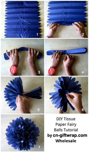 How To Make Hanging Flower Balls Out Of Tissue Paper