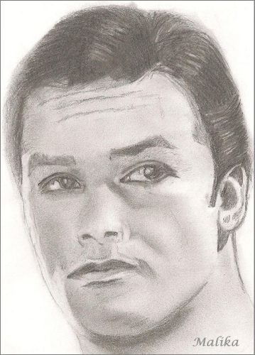 Alain Delon au crayon noir