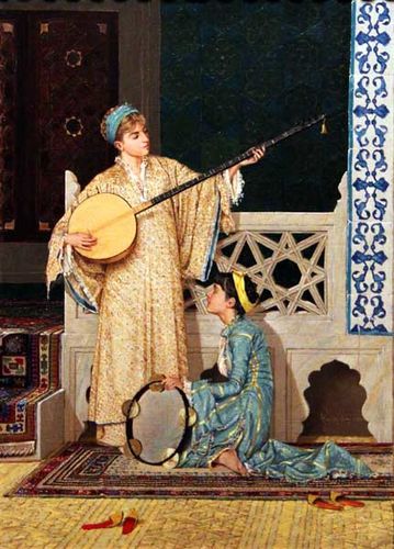 876g2 Deux musiciennes (1880, Osman Hamdi Bey)